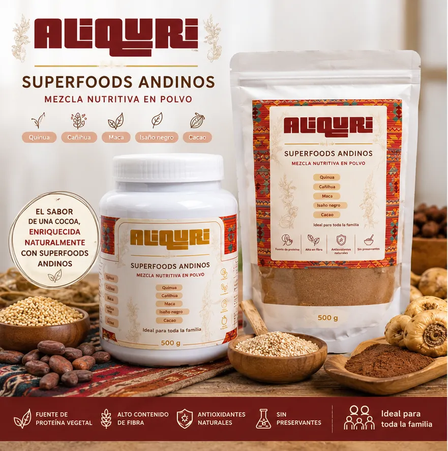 AliQuri Familiar – Mezcla Nutritiva de Superfoods Andinos en Polvo 500 g